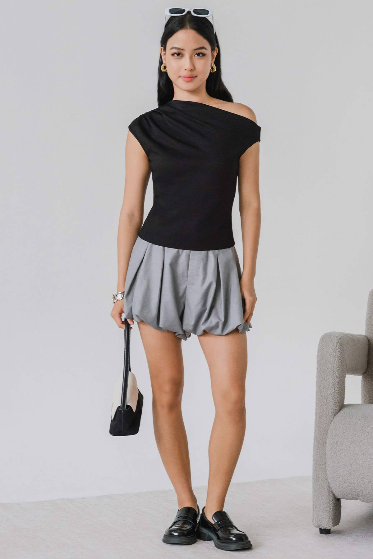 BO* Aless One Shoulder Top (Black)