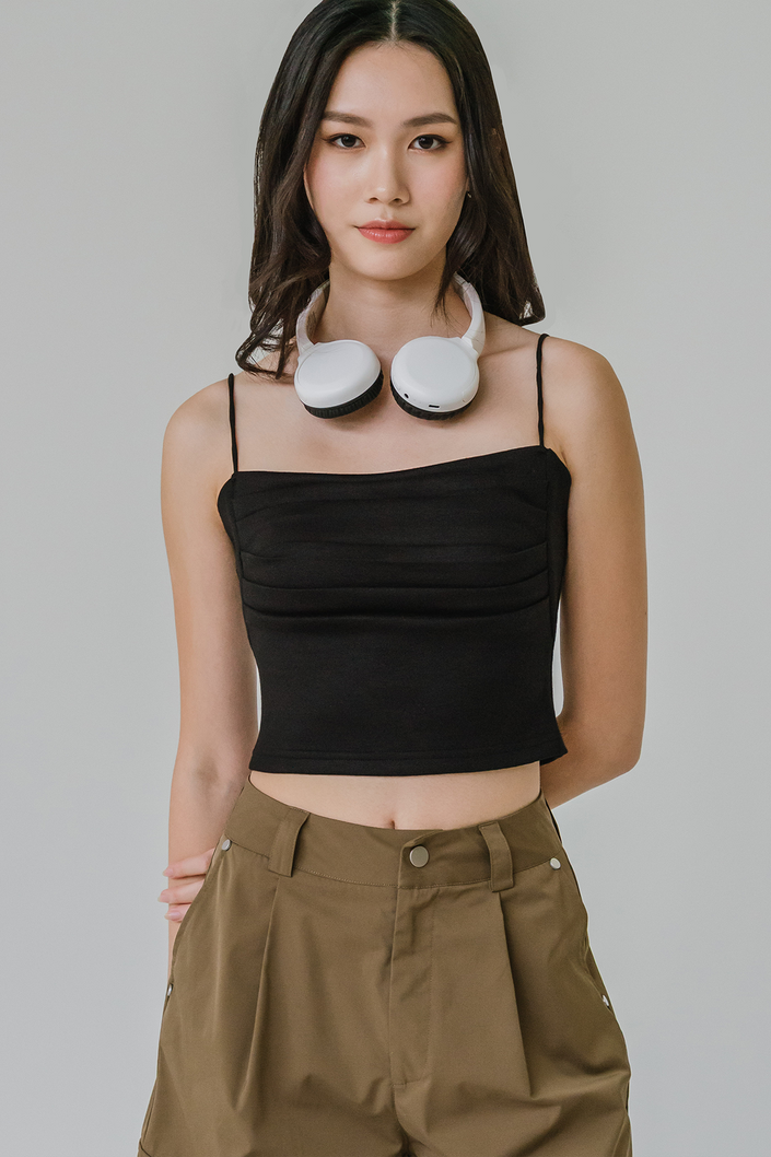 Talia Padded Cami Top (Black)
