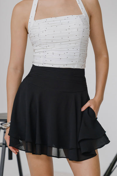 Back In Stock* Yvette Tier Pocket Skort (Black)