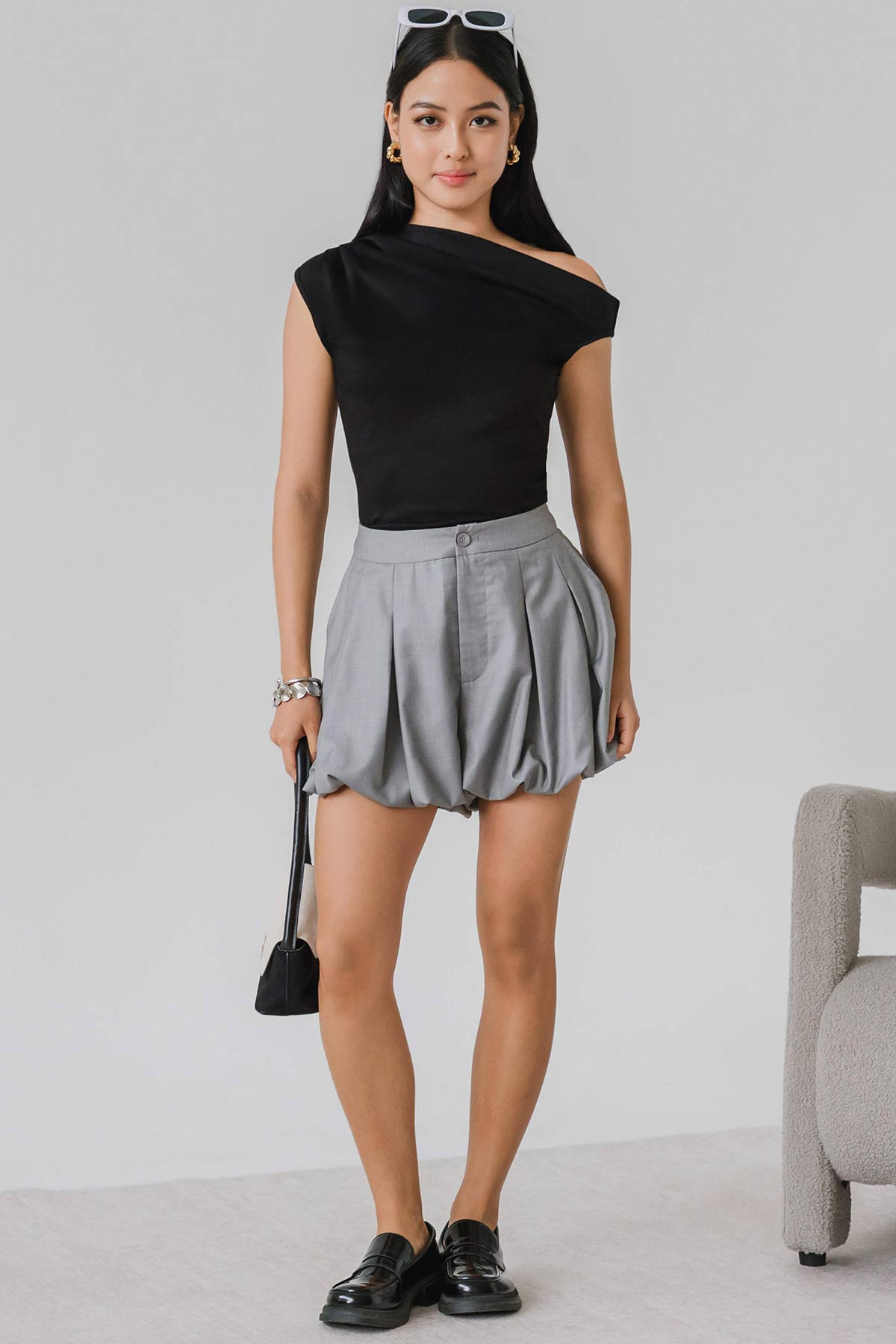 BO* Aless One Shoulder Top (Black)