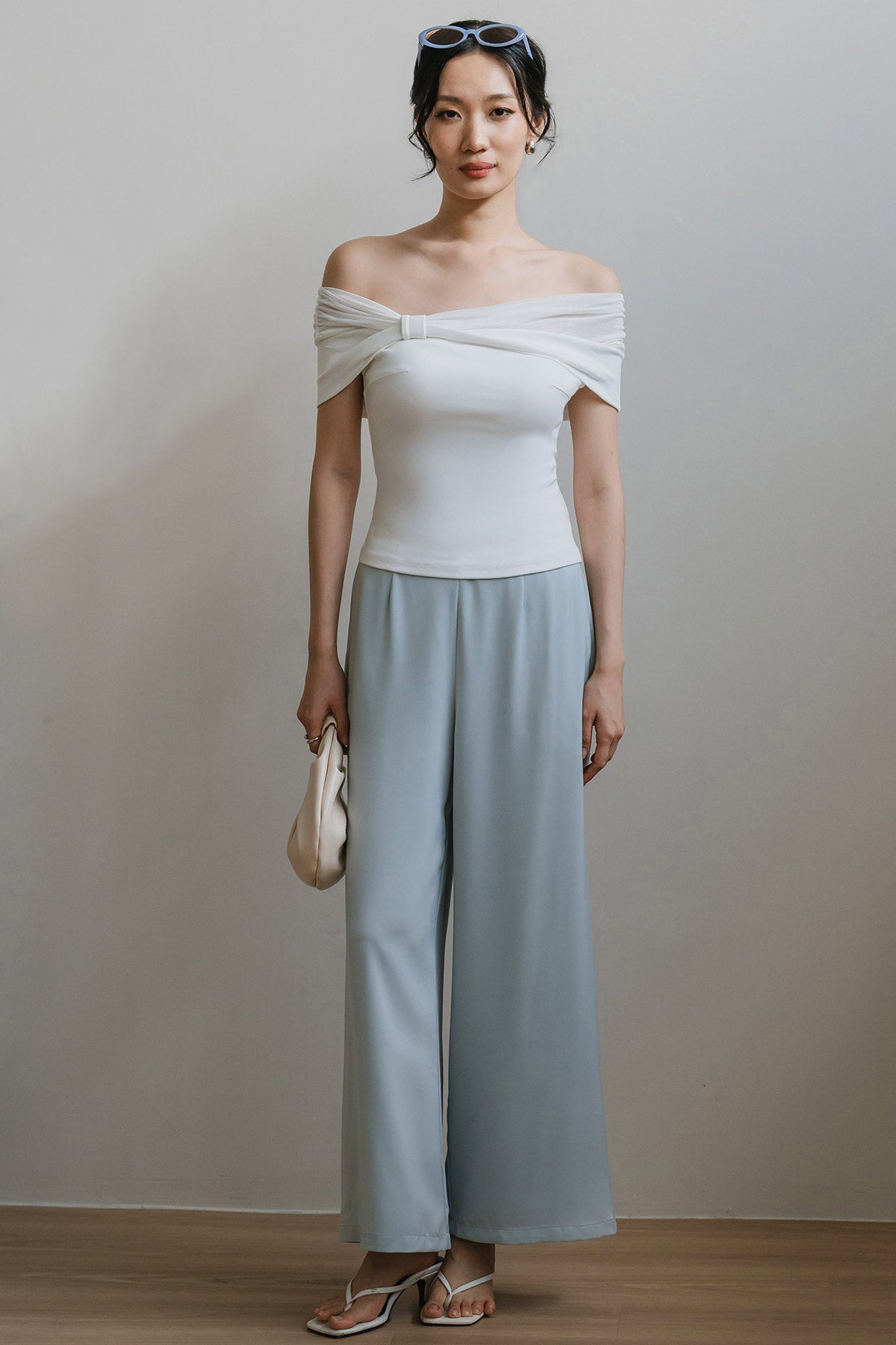 Celia Padded Off Shoulder Top (White)