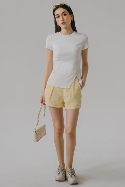 Iris Padded Cotton Tee (White)