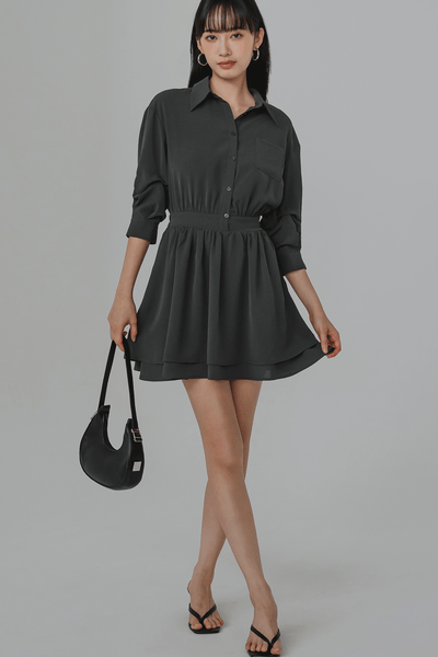 Captivate Shirt Dress (Dark Grey)