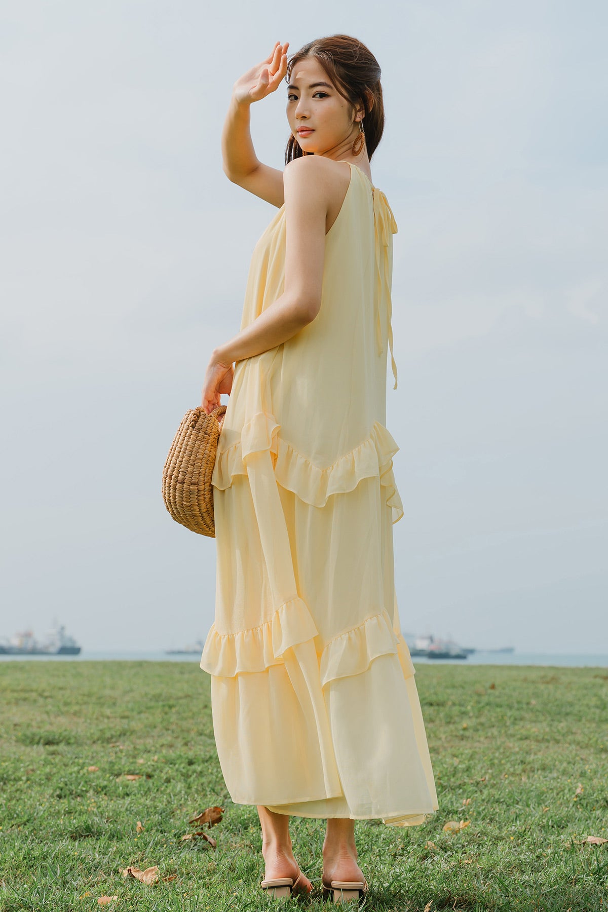Gaia Ruffle Dress (Yellow)