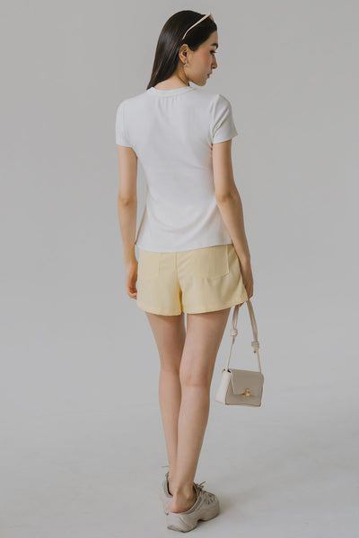 Iris Padded Cotton Tee (White)