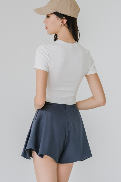 Calla Padded Ruched Tee (White)
