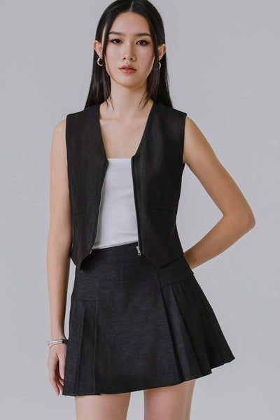 Dakota Zipper Vest (Black)