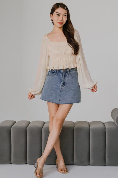 Éclat Dream Smocked Top (Cream)