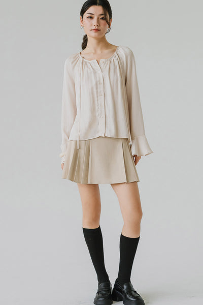 The Poet’s Tie Blouse (Cream)