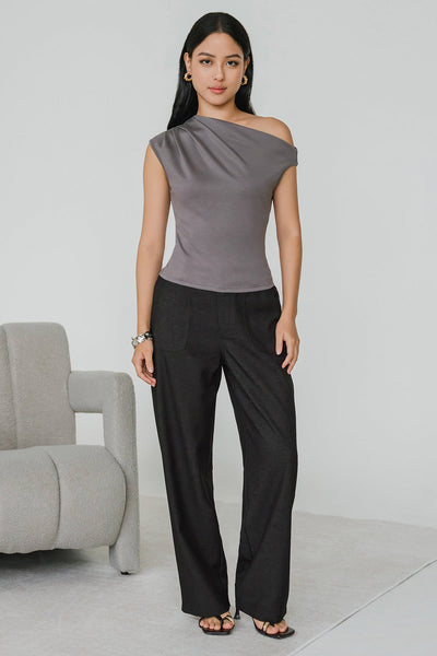 Aless One Shoulder Top (Grey)