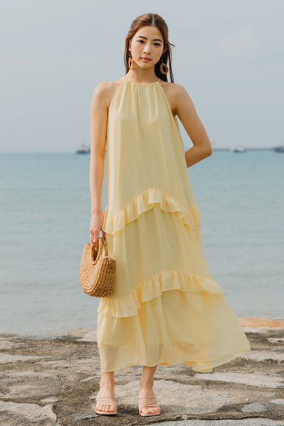 Gaia Ruffle Dress (Yellow)