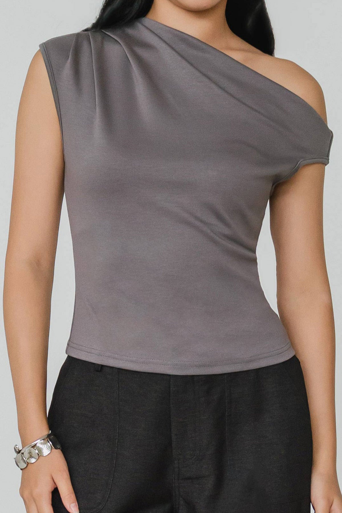 Aless One Shoulder Top (Grey)