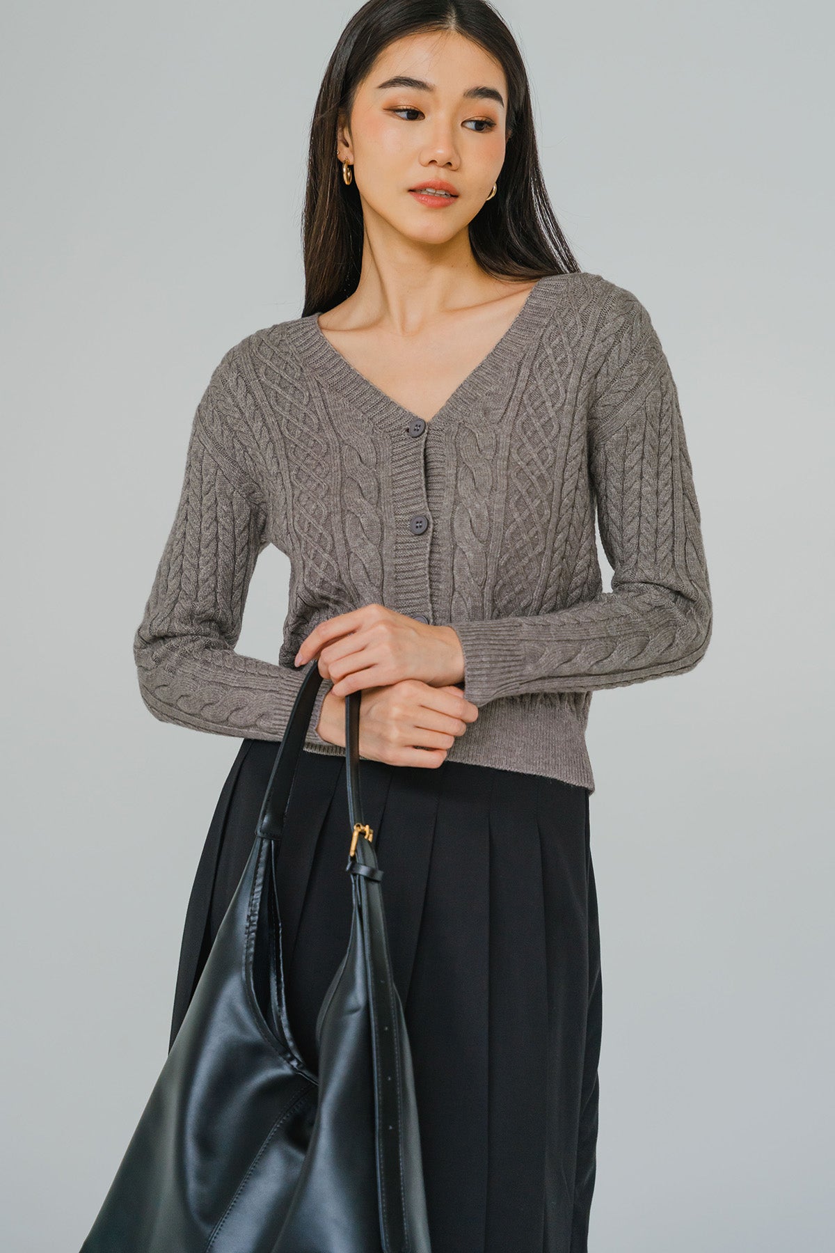 Daily Muse Knit Cardigan (Grey)