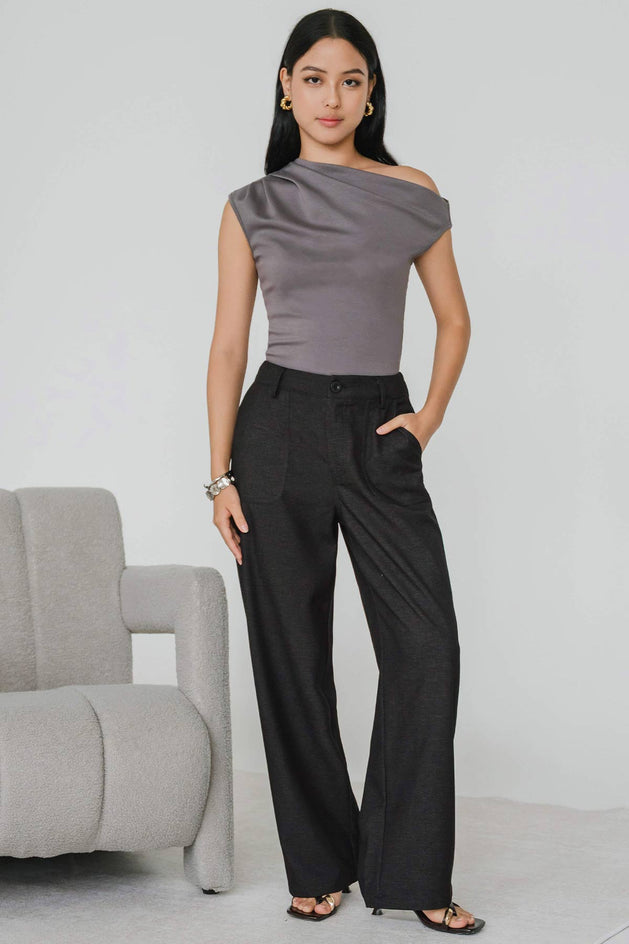 Aless One Shoulder Top (Grey)