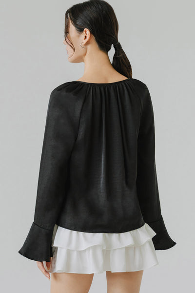 The Poet’s Tie Blouse (Black)