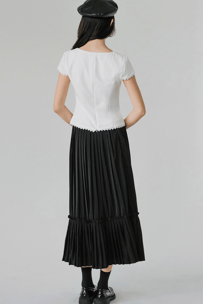 Lea Crochet Trim Top (White)