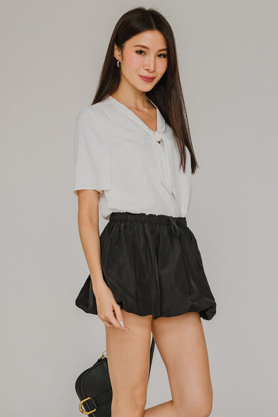 Bubble Hem Mini Skort (Black)