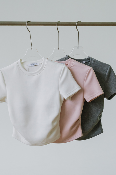 Calla Padded Ruched Tee (Pink)