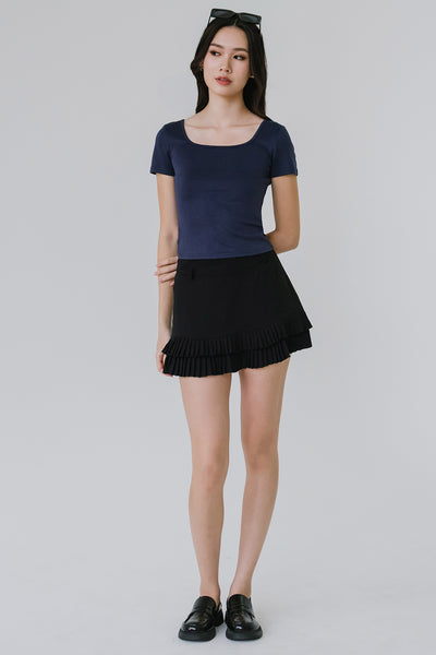 Emmeline Pleat Skort (Black)