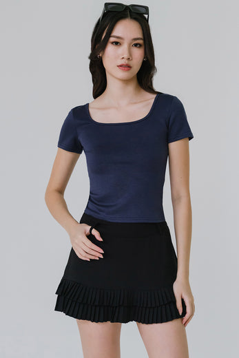 Emmeline Pleat Skort (Black)