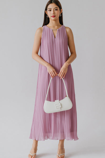 Althea Embellish Pleat Dress (Pink)