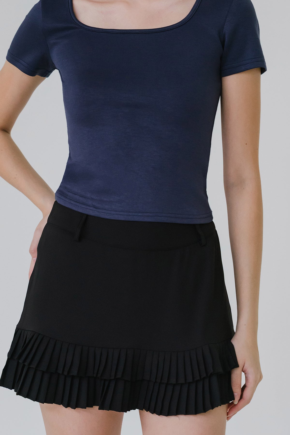 Emmeline Pleat Skort (Black)