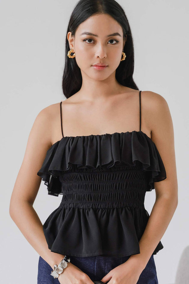 Marissa Ruffle Top (Black)