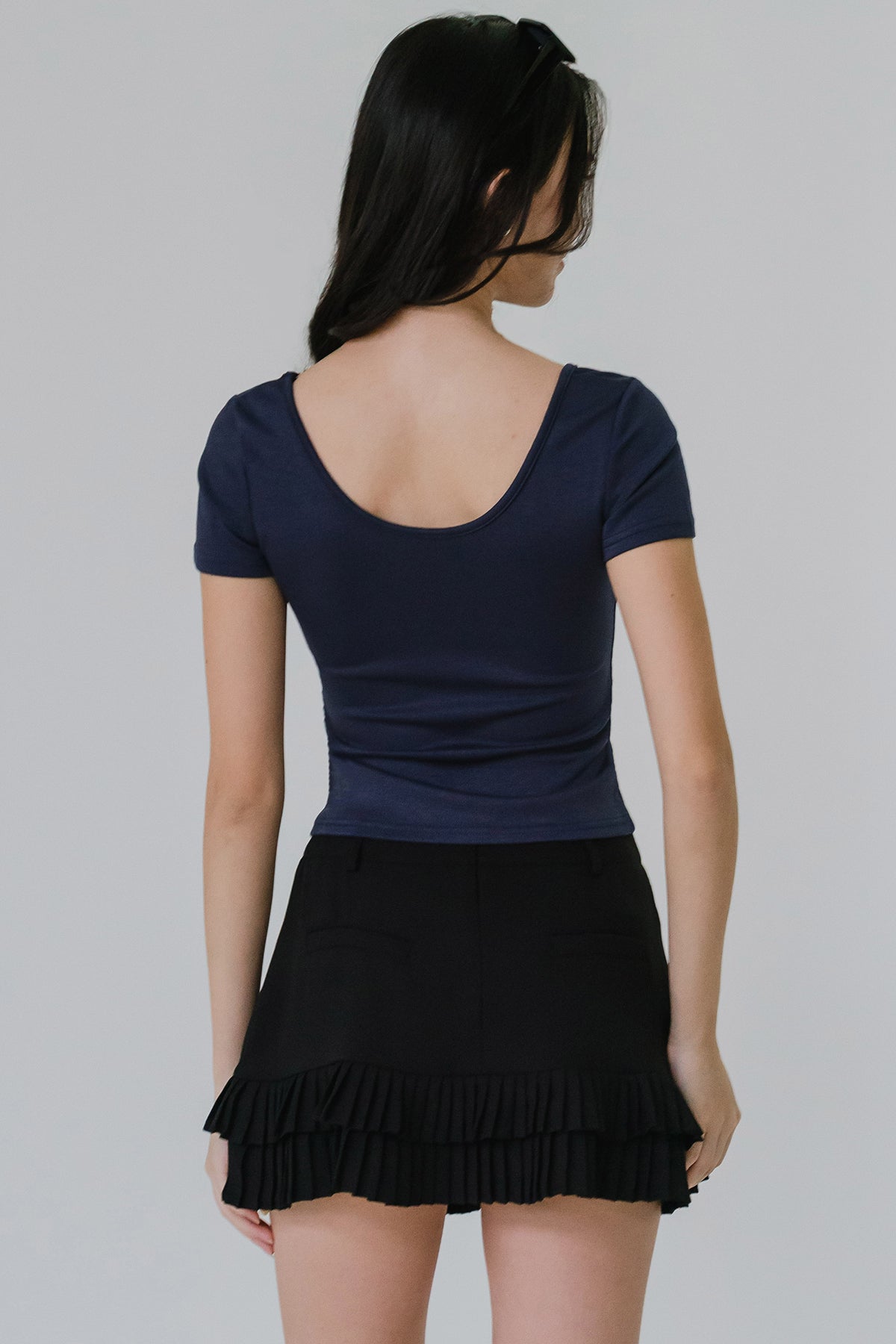 Emmeline Pleat Skort (Black)