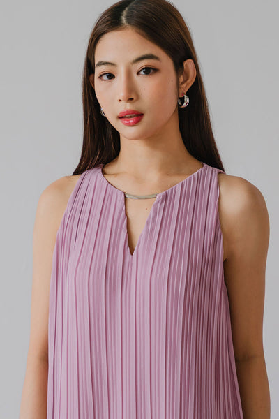 Althea Embellish Pleat Dress (Pink)