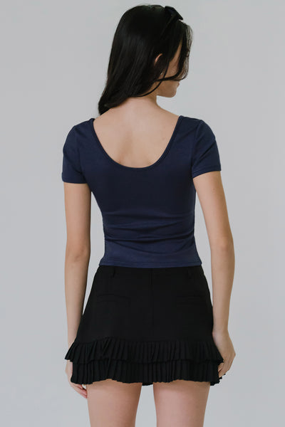 Emmeline Pleat Skort (Black)