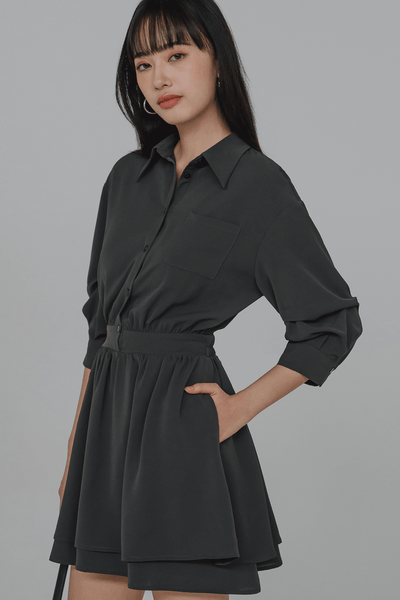 Captivate Shirt Dress (Dark Grey)