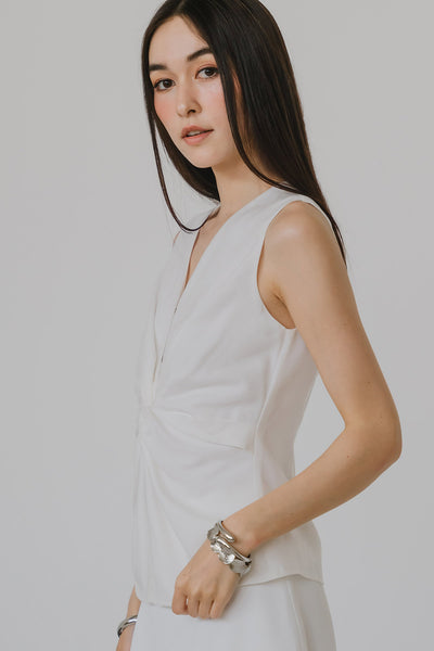 Leona Knot Top (White)