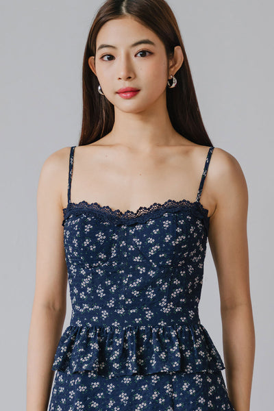 Mimosa Padded Dress (Navy)