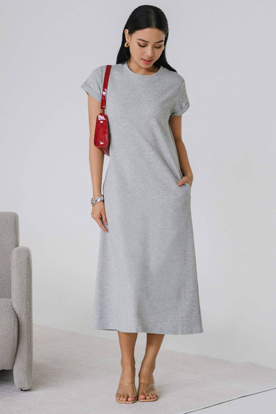 BO* For Keeps Midi Dress (Light Grey)