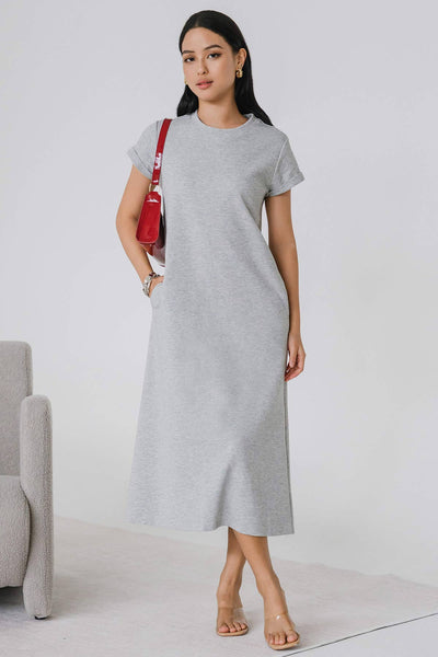 BO* For Keeps Midi Dress (Light Grey)