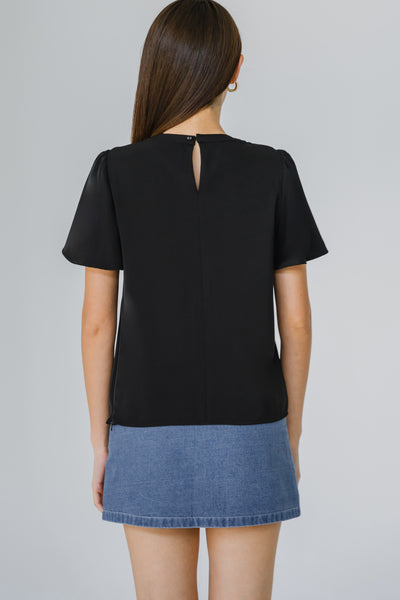 Essential Keyhole Blouse (Black)