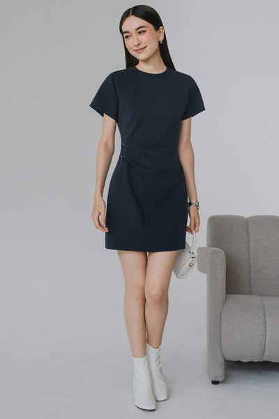 Inessa Cotton Dress (Navy)
