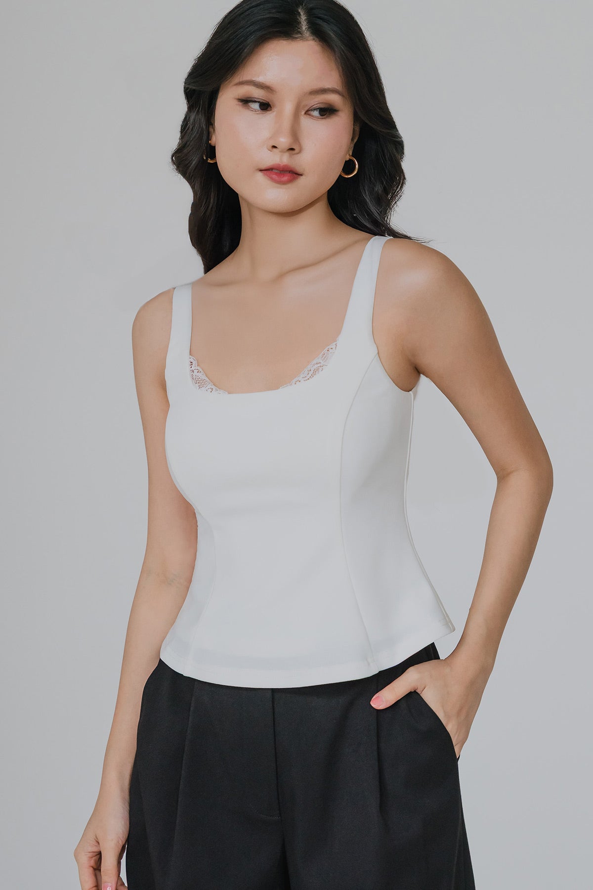 Kezia Padded Tank Top (White)