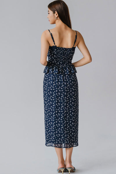 Mimosa Padded Dress (Navy)