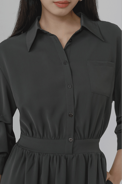 Captivate Shirt Dress (Dark Grey)