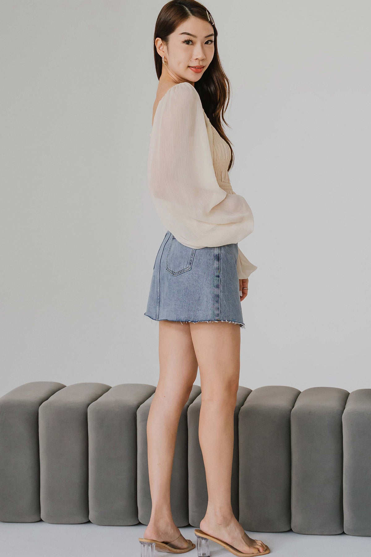 Éclat Dream Smocked Top (Cream)