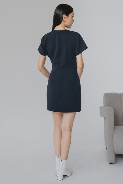Inessa Cotton Dress (Navy)
