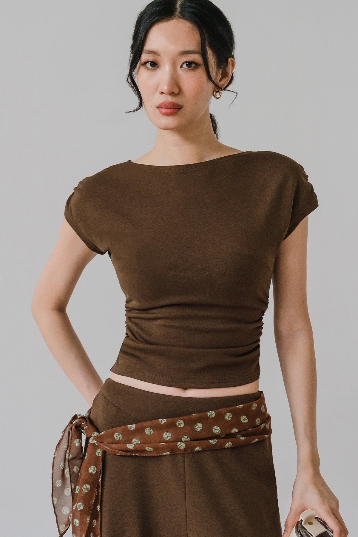 Off Duty Padded Top (Brown)