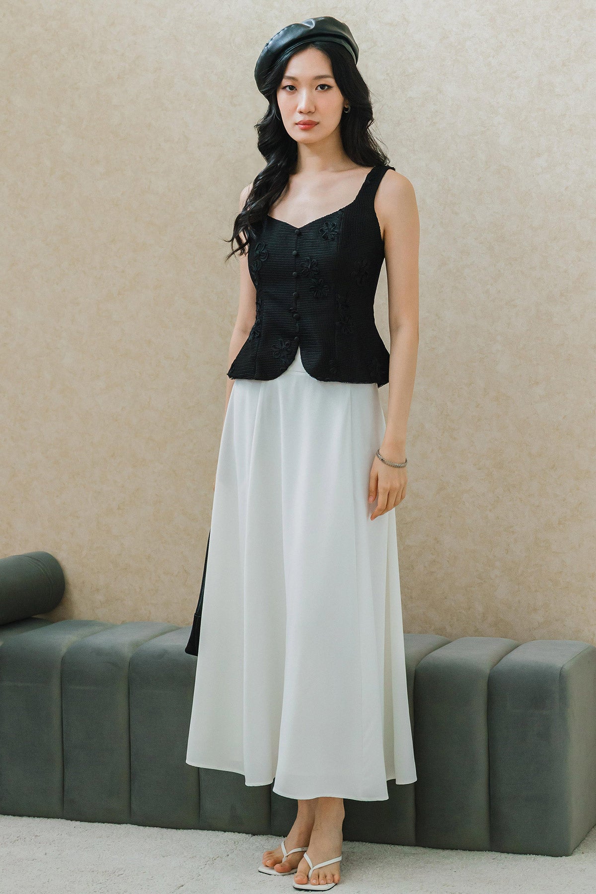 Belle Embroidered Top (Black)