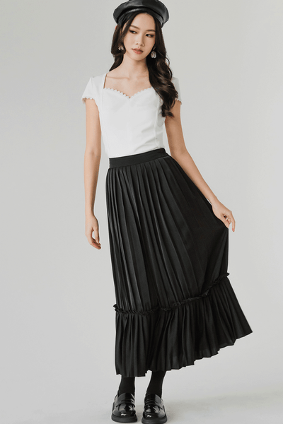 Dahlia Pleat Skirt (Black)