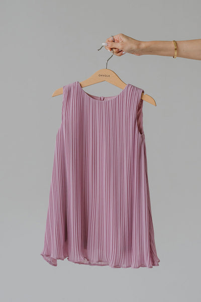 Mini Althea Pleat Dress (Pink)