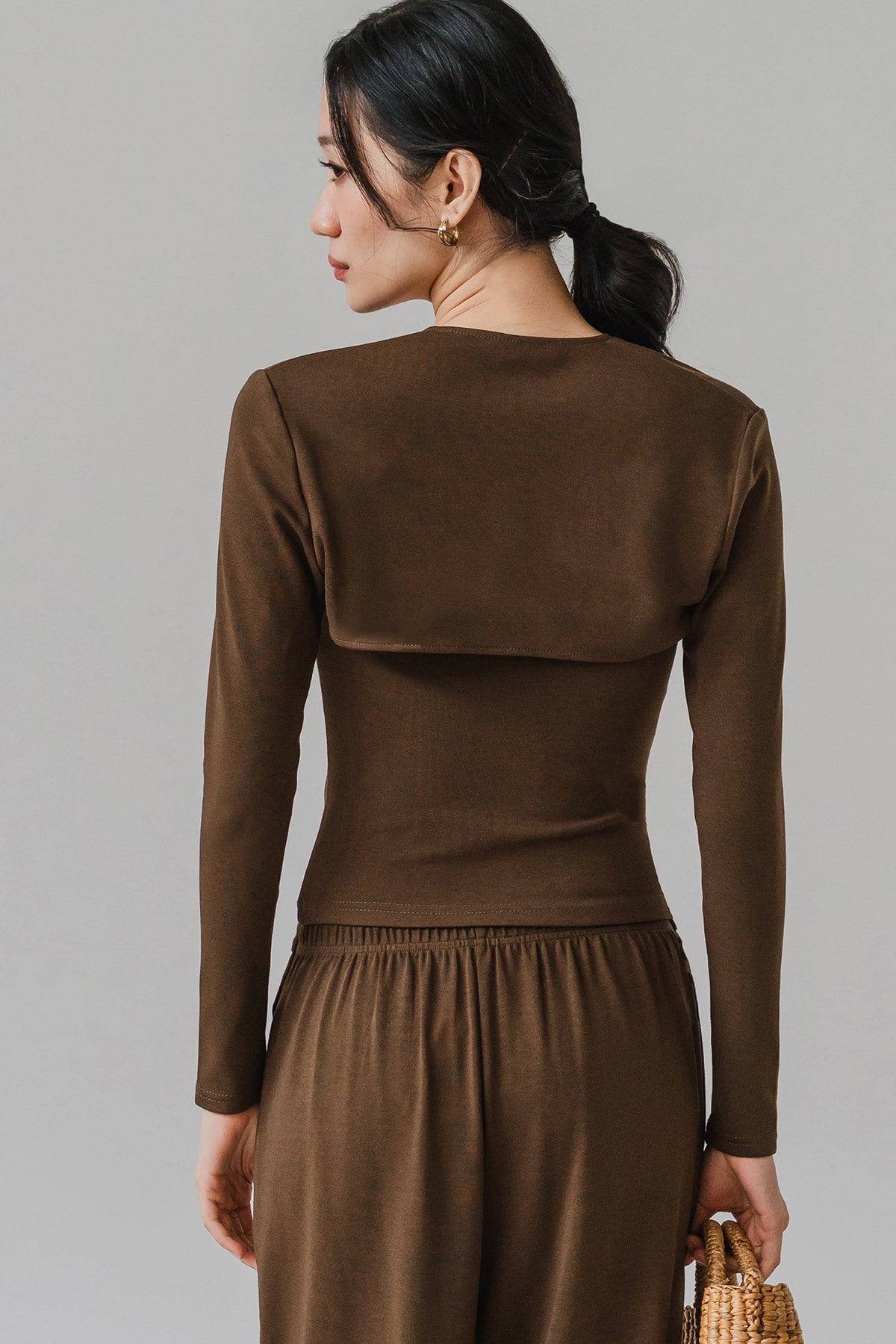 Momentum Padded Shrug Set (Brown)