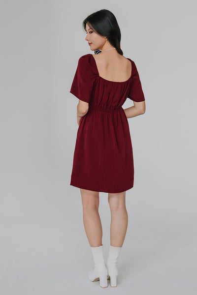 City Of Romance Eyelet Dress (Maroon)