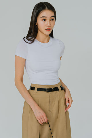 Essential Side-Ruch Top (White)