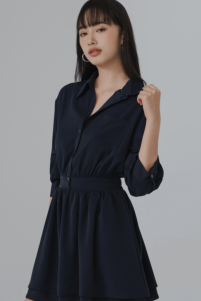 Captivate Shirt Dress (Midnight Blue)